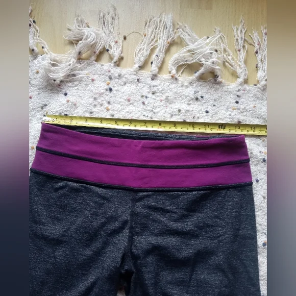 Lululemon Clam Digger Purple And Heathered Gray Capris - Picture 11 of 13